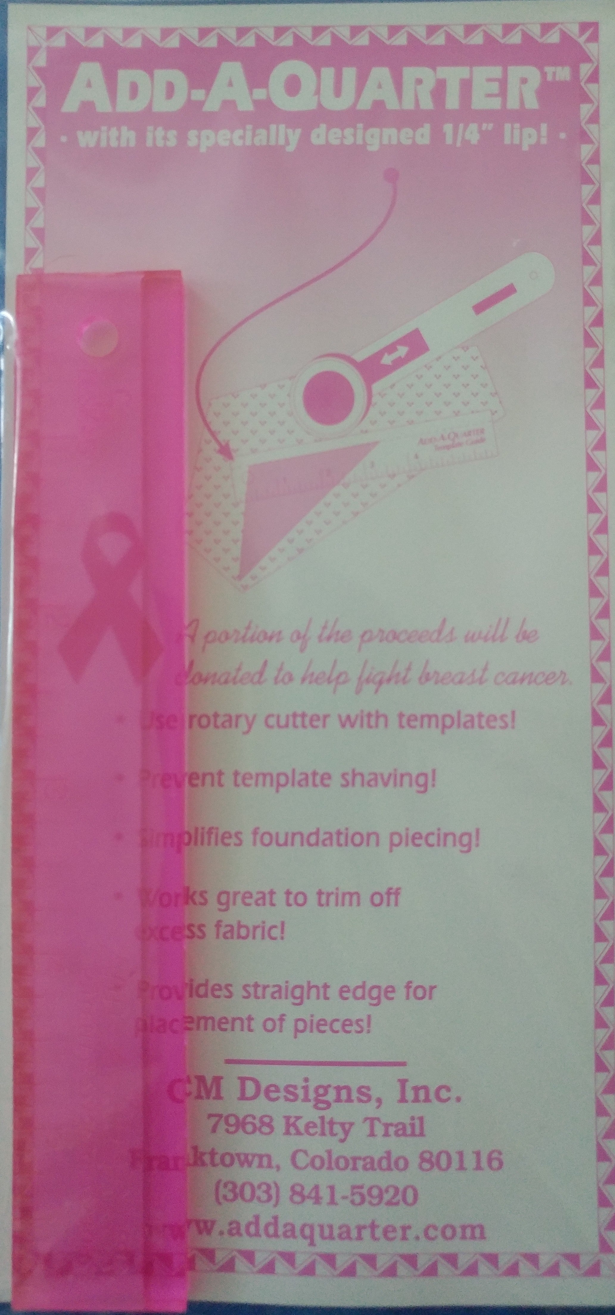 Add-A-Quarter Ruler (1/4" lip)