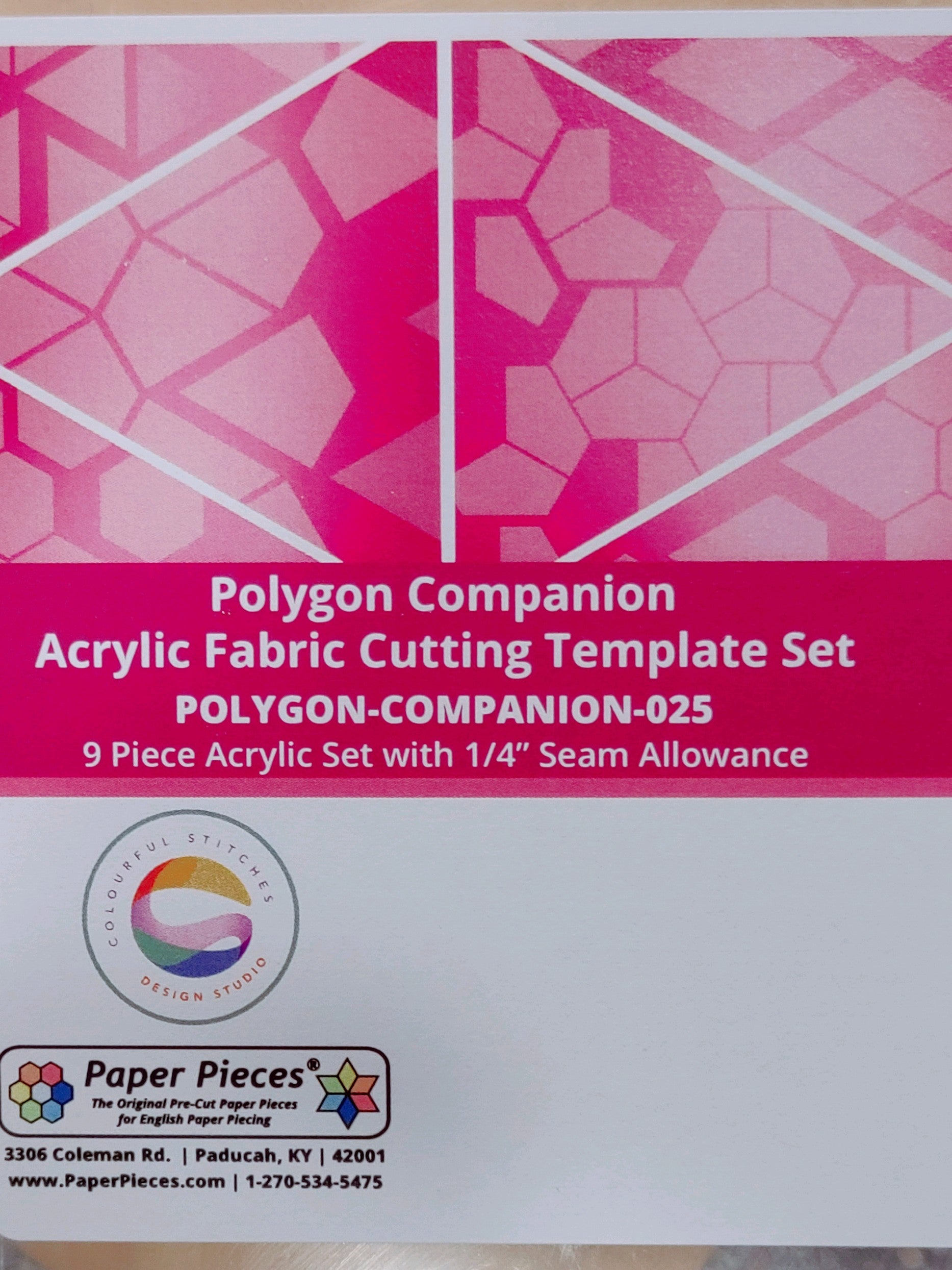 Polygon Companion Acrylic Templates Set with a 1/4" seam allowance