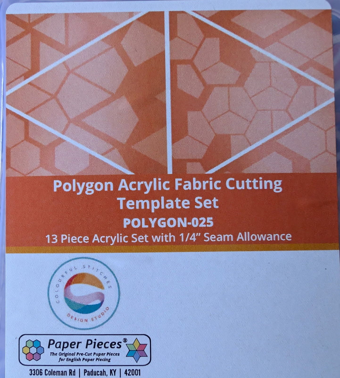 Polygon Acrylic Templates Set with a 1/4" seam allowance